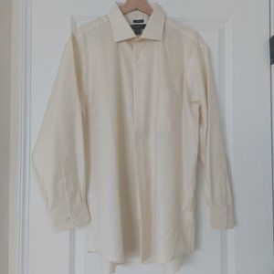 Pronto Uomo Dress Shirt 32/33 Cream 100% Cotton
